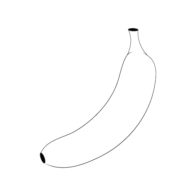 Vetor desenho de banana isolado em desenho de fundo branco para colorir