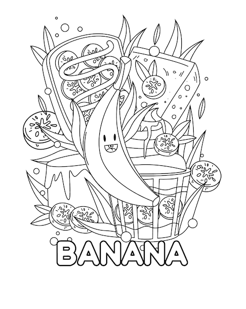 Desenhos de Banana para Colorir - Desenhos Para Colorir