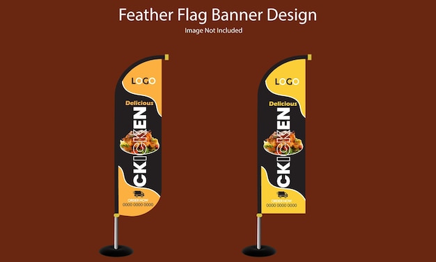Desenho de bandeira de plumas de alimentos para restaurantes