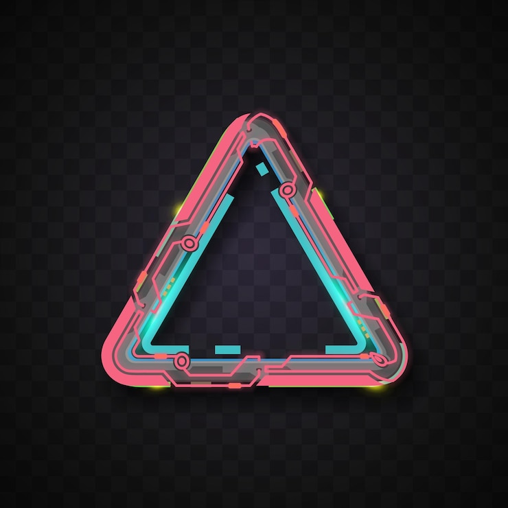 Vetor desenho de bandeira futurista triangular