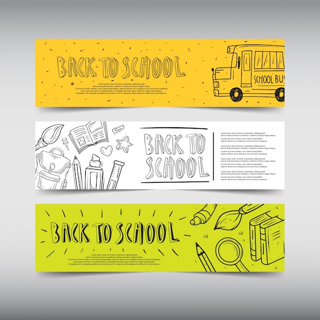 Desenho de banner background back to school