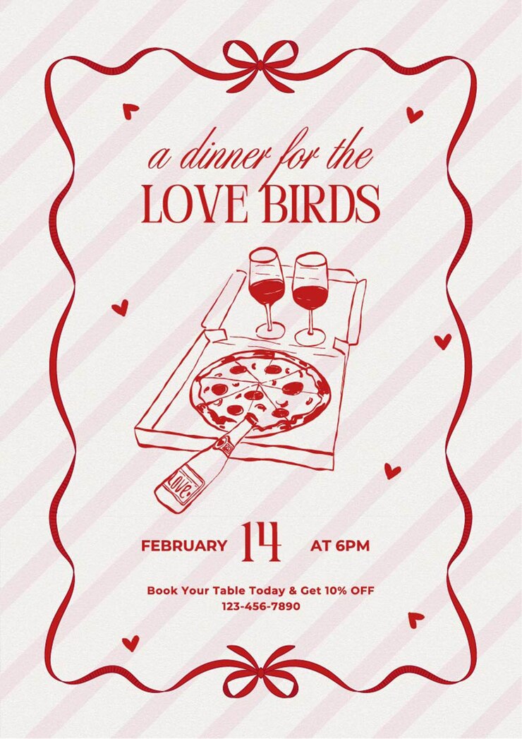 Vetor desenho de banner de convite para festa de valentins modelo de postagem de mídia social