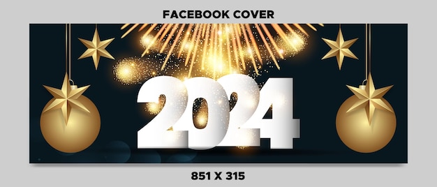 Vetor desenho de banner de felicitações de ano novo no facebook