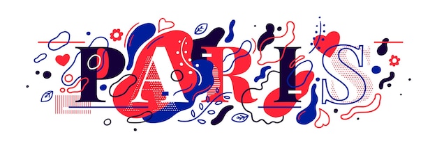 Vetor desenho de banner de paris em estilo abstrato