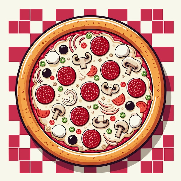 Vetor desenho de banner de pizza vetorial