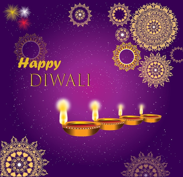 Desenho de banner de postagem de Diwali nas redes sociais