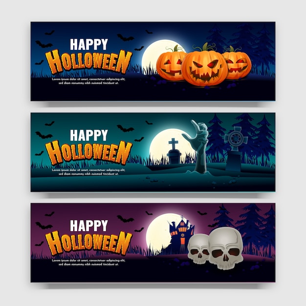 Desenho de banner de venda de halloween