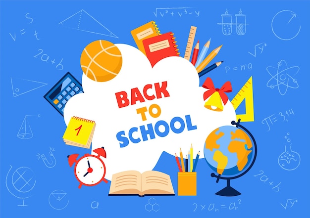 Desenho de banner de volta à escola