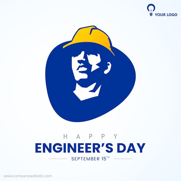 Vetor desenho de banner do modelo do dia dos engenheiros felizes