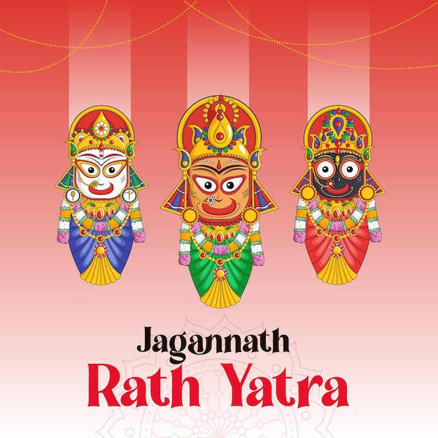 Desenho de banner jagannath rath yatra