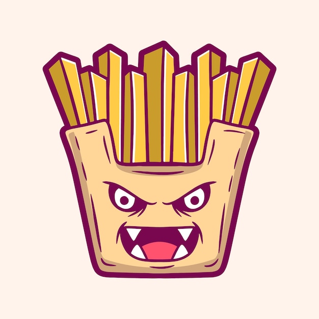 Desenho de batatas fritas de monstro