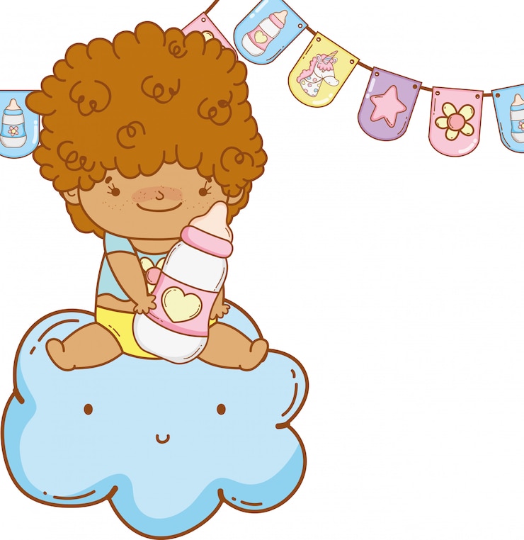 Vetor desenho de bebê fofo