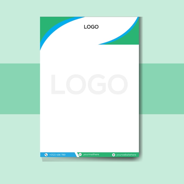 Desenho de bloco de letras ou bloco de notas em verde