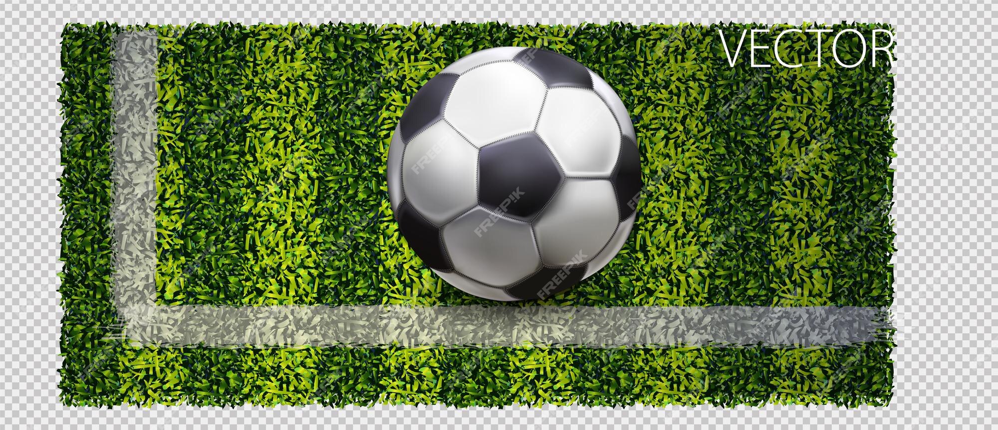 Bola de futebol ou futebol na net em fundo verde grama 684353 Vetor no  Vecteezy