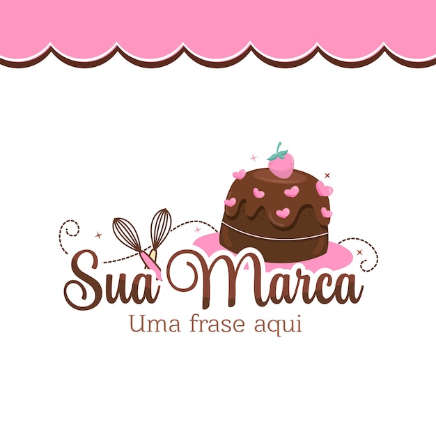 Vetor desenho de bolo de logotipo vector