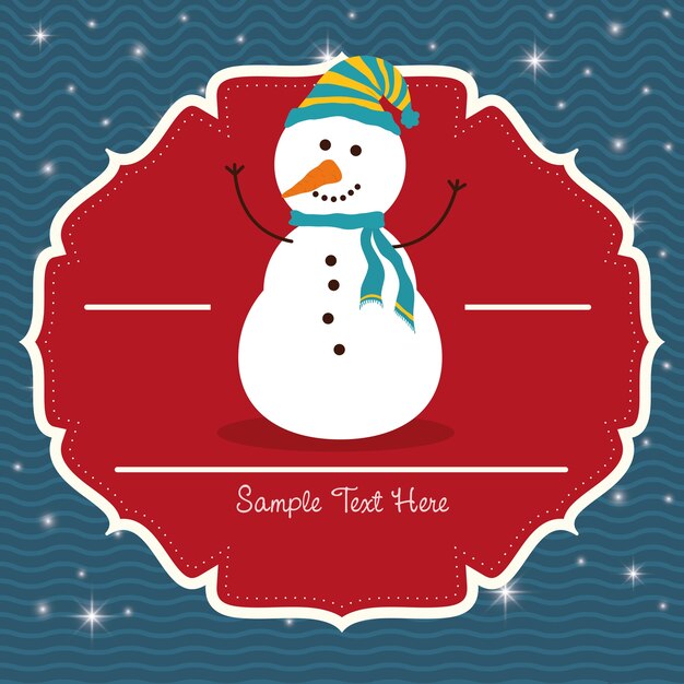 Desenho de boneco de neve do design de Chistmas