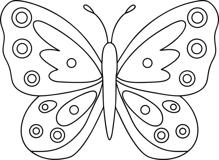 Vetor desenho de borboleta para coloração