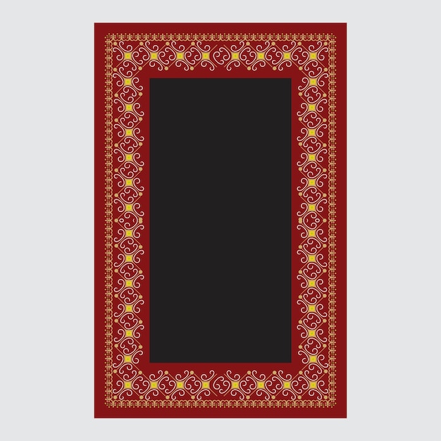 Desenho de borda de capa de livro islâmico