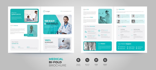 Desenho de brochura médica bifold
