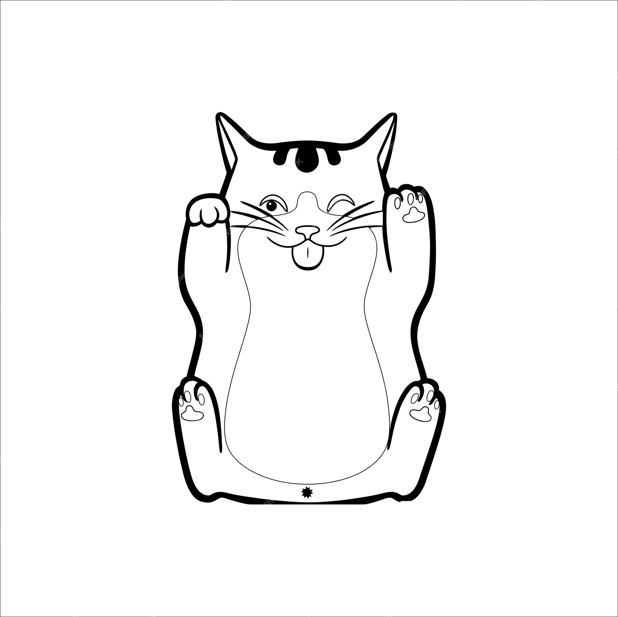 Desenho de bunda de gato para colorir para amantes de gatos