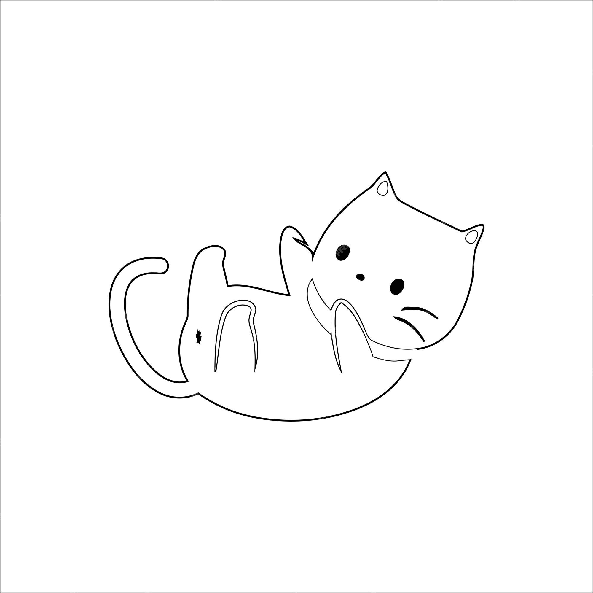 Desenho de bunda de gato para colorir para amantes de gatos