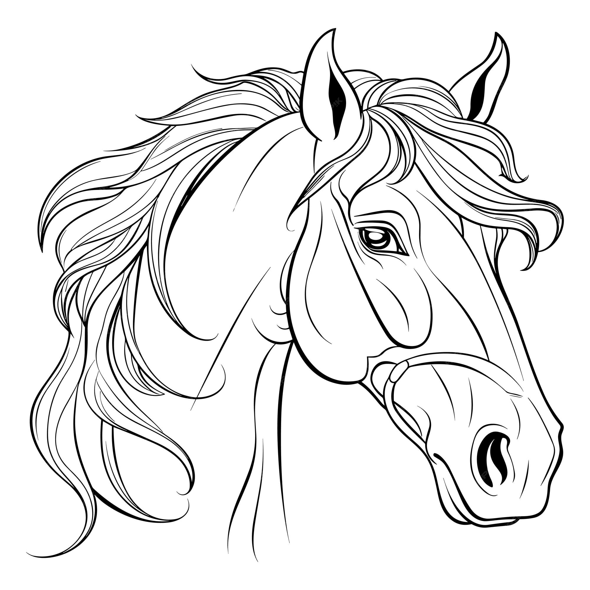 Desenho de cabeça de cavalo para colorir