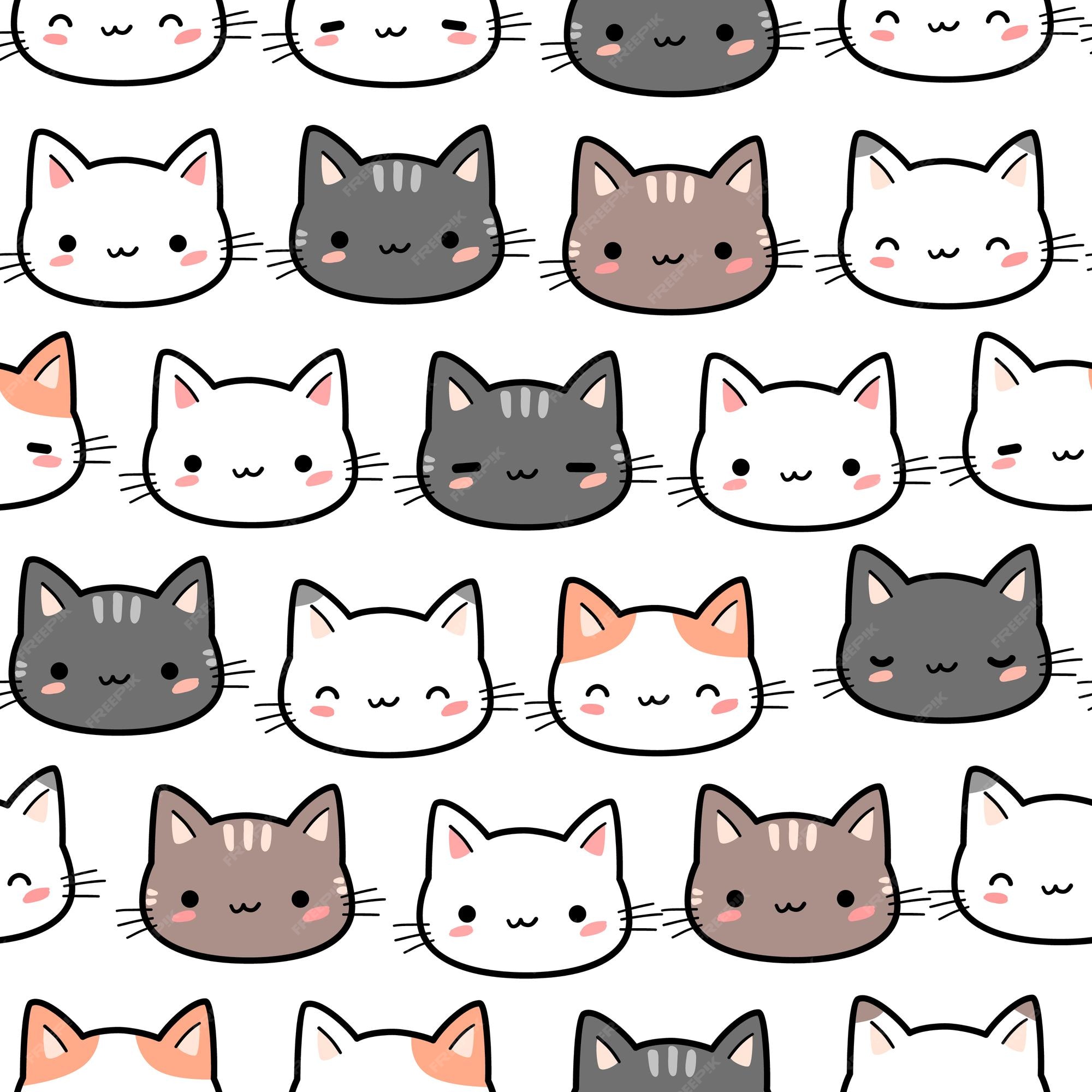 conjunto de gatos dos desenhos animados. gatinhos fofos de raças diferentes  com olhos grandes 3189020 Vetor no Vecteezy