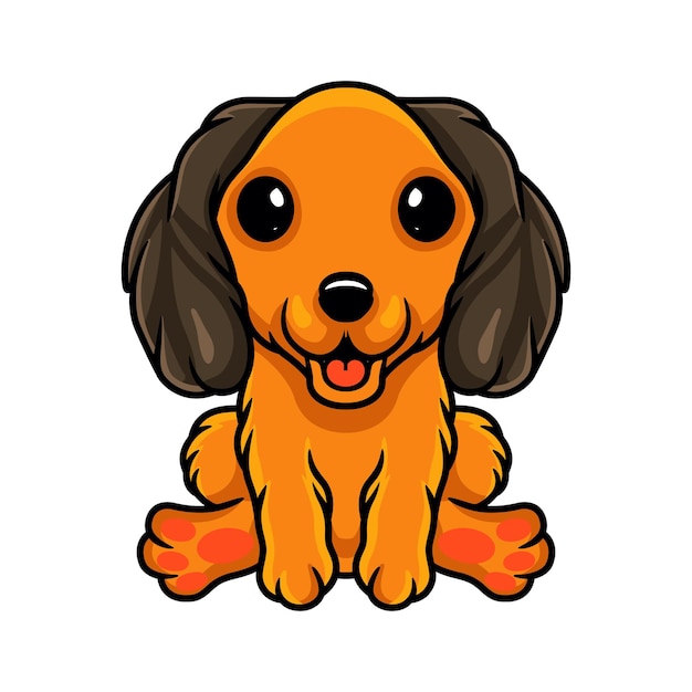 Desenho de cachorro bonito dachund sentado