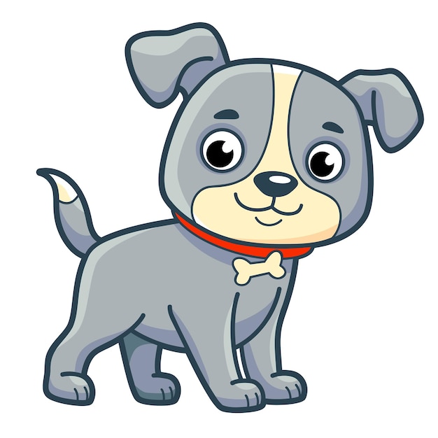 Desenho de cachorro bonito. ilustração em vetor clipart de cachorro