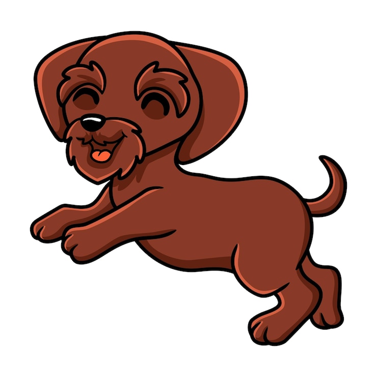 Vetor desenho de cachorro bonito pudelpointer posando