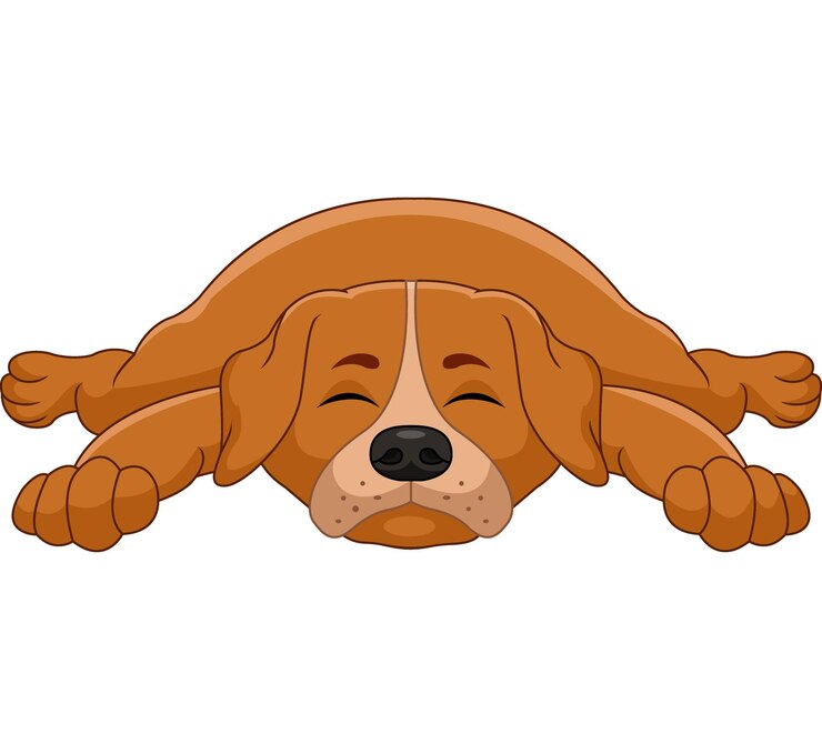 Vetor desenho de cachorro fofo dormindo no fundo branco