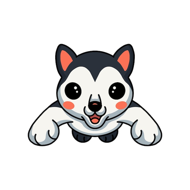 Desenho de cachorro husky fofo pulando