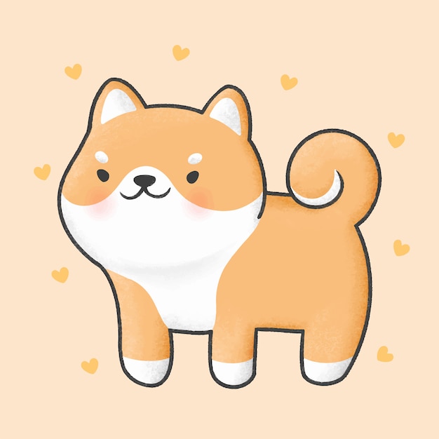 Desenho de cachorro shiba inu adorável