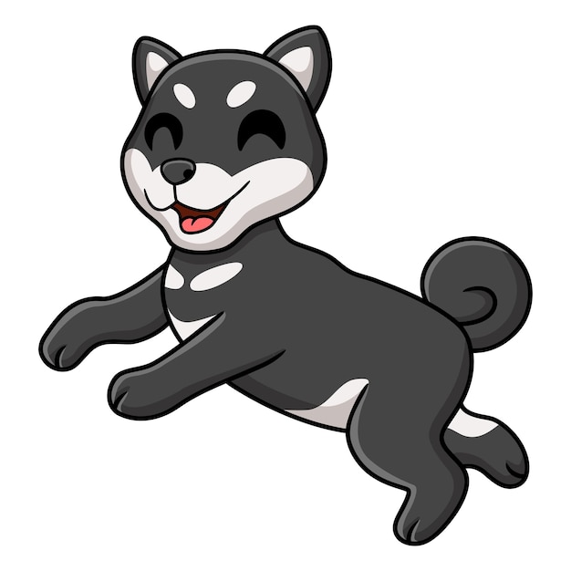 Desenho de cachorro shiba inu preto bonito posando