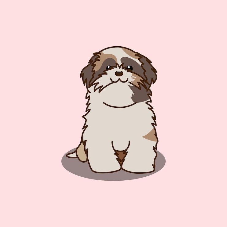 Vetor desenho de cachorro shih tzu