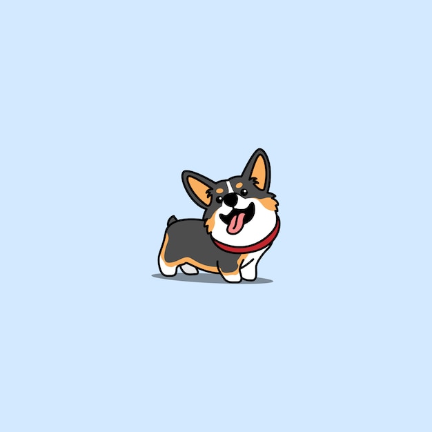 Desenho de cachorro tricolor corgi bonito