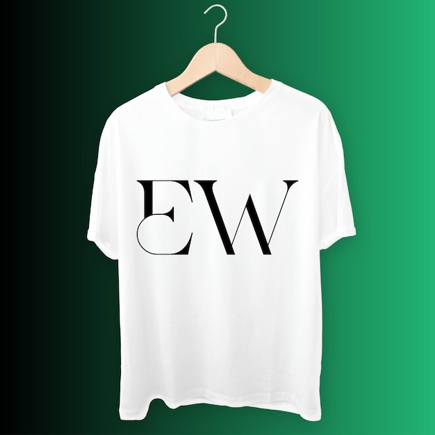 Desenho de camiseta branca EW