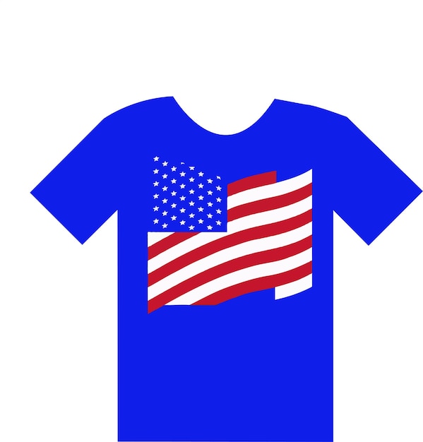 Vetor desenho de camiseta com bandeira americana