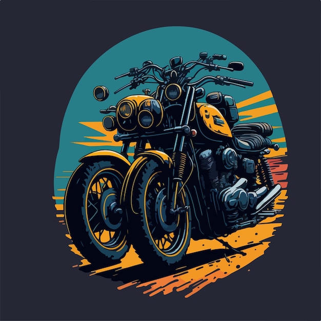 Desenho de camiseta com motociclista e desenho de inscrições