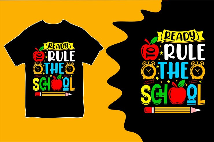 Vetor desenho de camiseta da ready to rule the school ilustração vetorial