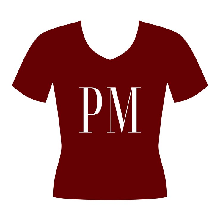 Vetor desenho de camiseta de alfabeto pm