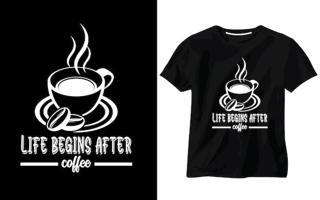 Vetor desenho de camiseta de café motivacional