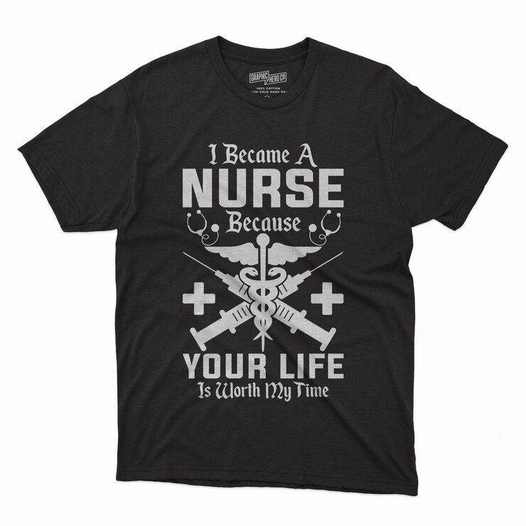 Vetor desenho de camiseta de enfermeira