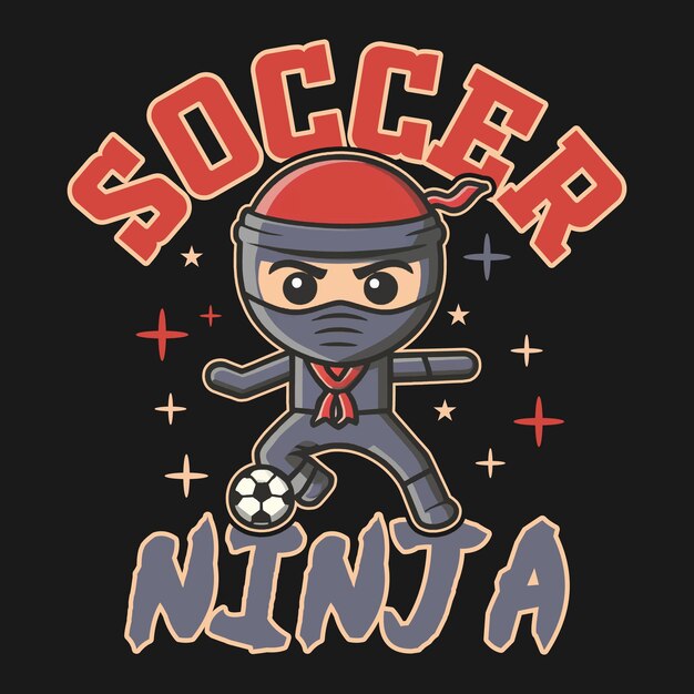 Vetor desenho de camiseta de futebol ninja