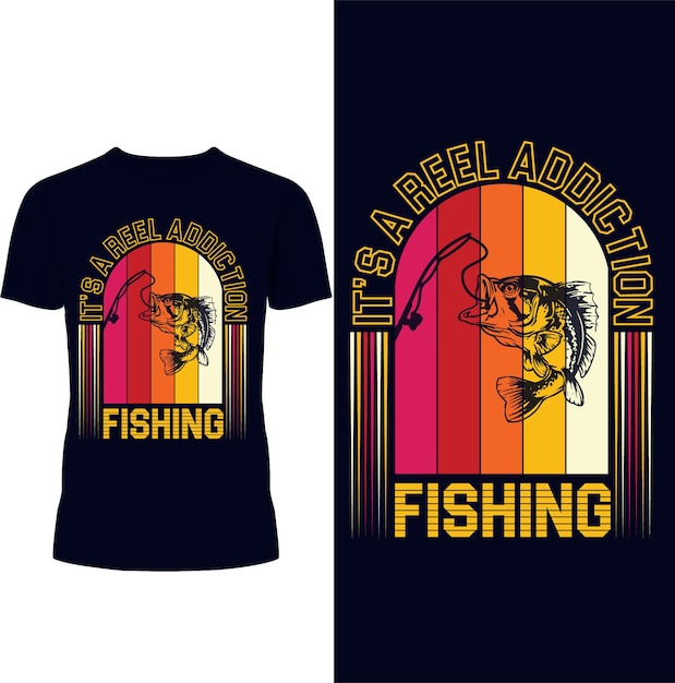 Vetor desenho de camiseta de pesca