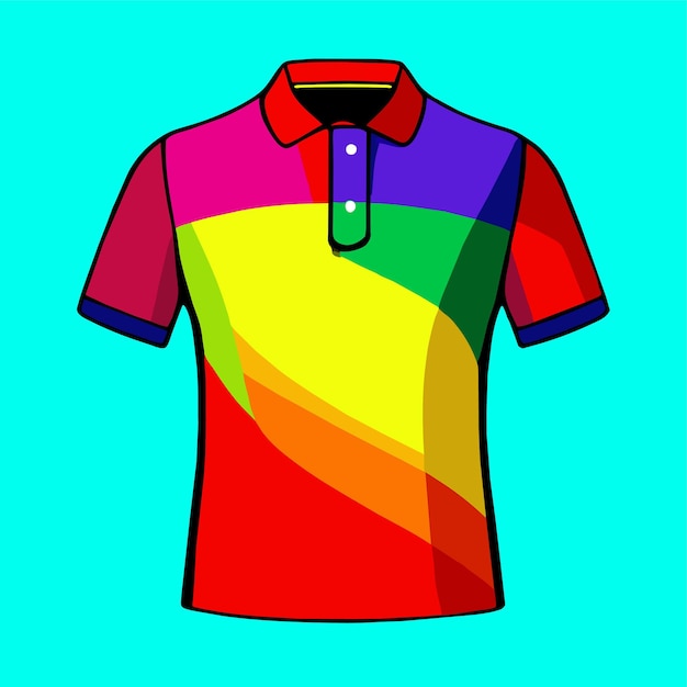 Vetor desenho de camiseta de polo colorida