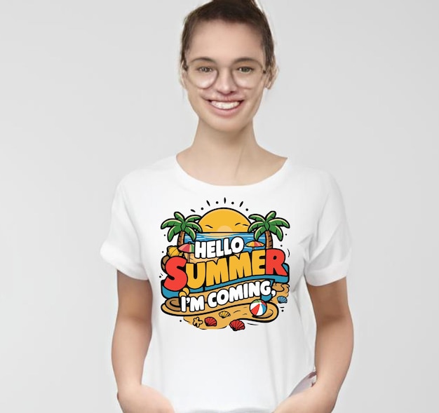 Vetor desenho de camiseta de praia de verão