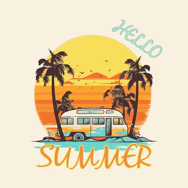 Desenho de camiseta de verão