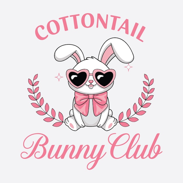 Desenho de camiseta do Cottontail Bunny Club