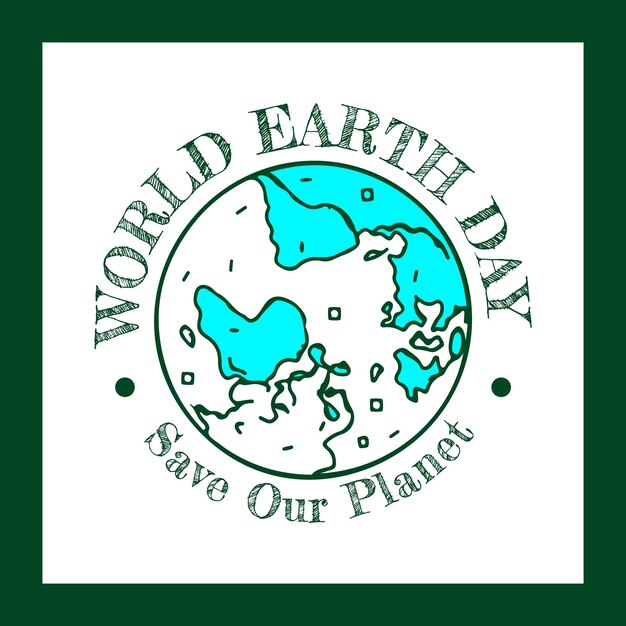 Desenho de camiseta do logotipo do Dia Mundial da Terra